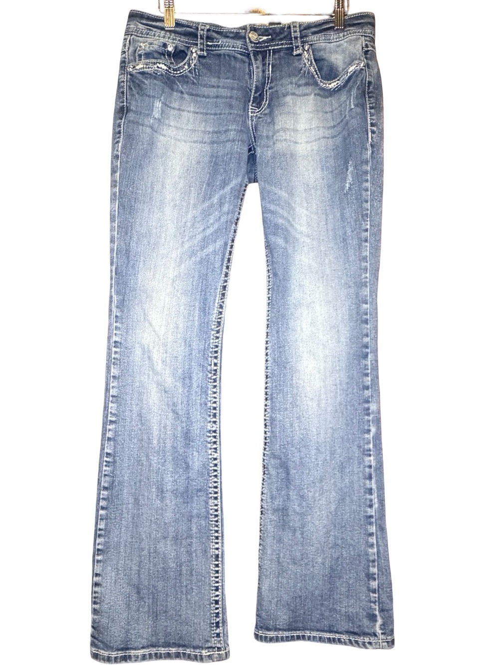 Shyanne - Size 29 - Shy Mid-Rise Bootcut Jeans - Light Blue Wash